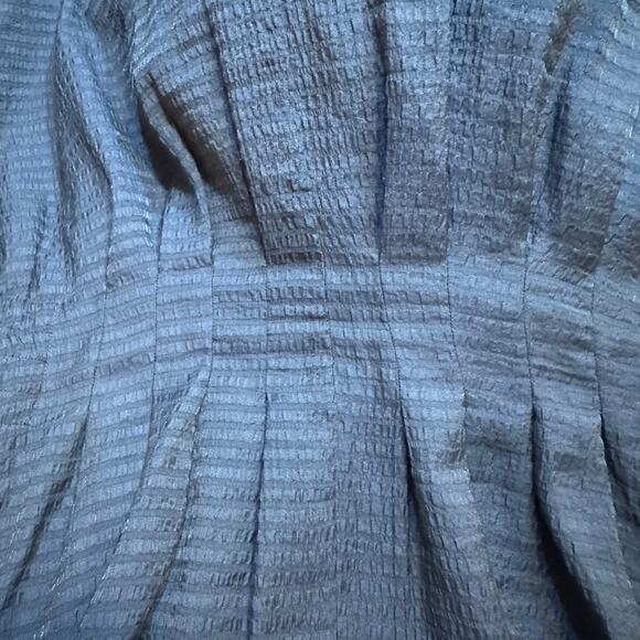 Club Monaco Dress sz 12 Navy pleated Smocked Waist Short Sleeve Dress - Picture 6 of 6